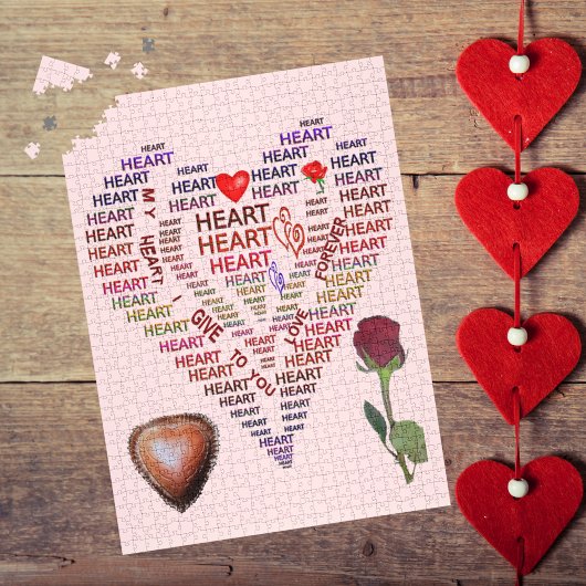 Woorden van Hart Rozen Chocolade Valentijn Legpuzzel