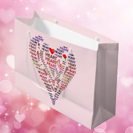 Woorden van Heart Large Gift Bag Cadeautasje