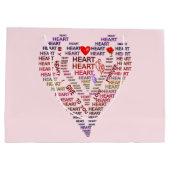 Woorden van Heart Large Gift Bag Large Cadeautasje (Achterkant)