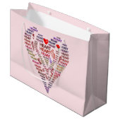 Woorden van Heart Large Gift Bag Large Cadeautasje (Voorkant Gekanteld)