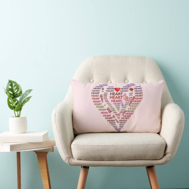 Woorden van Heart Lumbar Pillow Kussen (Stoel)