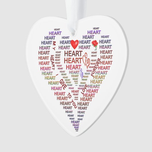 Woorden van het hart Acrylhart Ornament (voorkant)