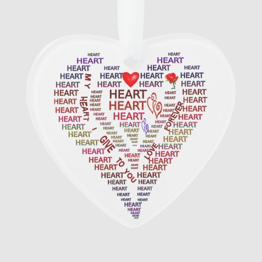 Woorden van het hart Acrylhart Ornament (voorkant)