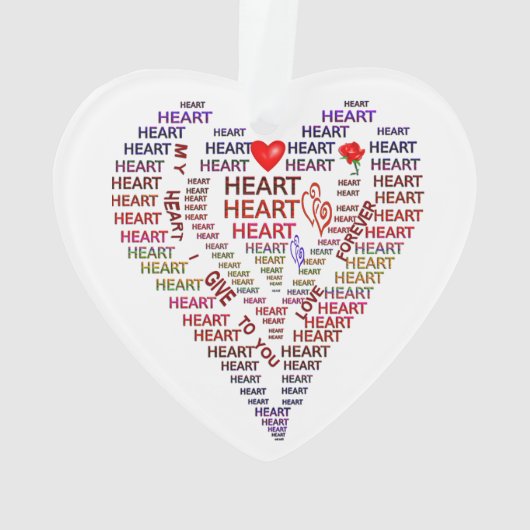 Woorden van het hart Acrylhart Ornament (achterkant)