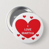 Woorden van het hart: rood en wit ronde button 7,6 cm (Voorkant /achterkant)