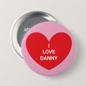 Woorden van het Hart: Rood & Roze Ronde Button 7,6 Cm (Voorkant /achterkant)