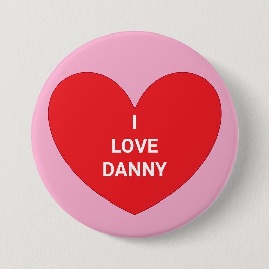 Woorden van het Hart: Rood & Roze Ronde Button 7,6 Cm (Voorkant)