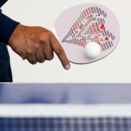 Woorden van het Hart Valentijnse Ping Pong Paddle Tafeltennisbatje