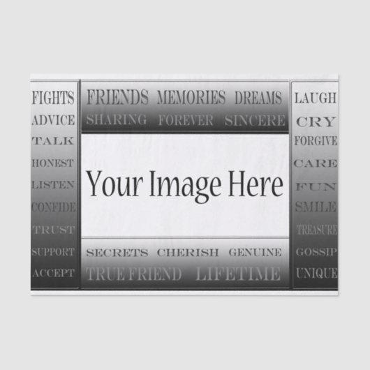 Woorden van het vriendschap-Afbeelding Lijst van S Tissuepapier (Voorkant)