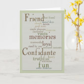 Woorden van het Wenskaart van de Vriendschap Kaart (Gele Bloem)