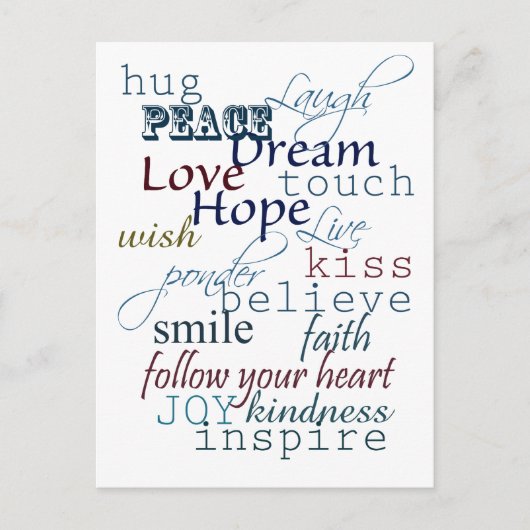 Woorden van inspiratie briefkaart (Voorkant)