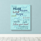 Woorden van inspiratie canvas afdruk (Insitu (Houten vloer))