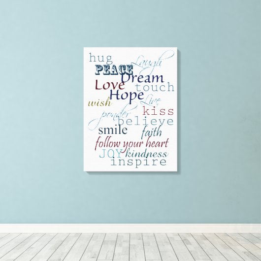 Woorden van inspiratie canvas afdruk (Insitu (Houten vloer))
