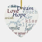 Woorden van inspiratie keramisch ornament (Voorkant)
