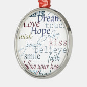 Woorden van inspiratie metalen ornament (Links)