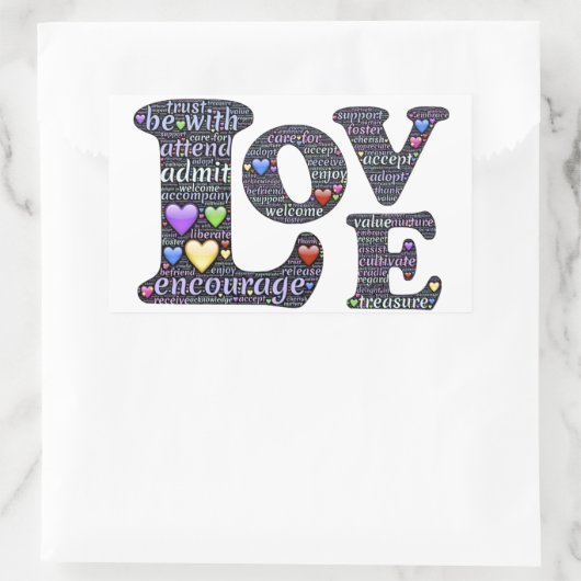 Woorden van Liefde Rechthoek Stickers (Tas)