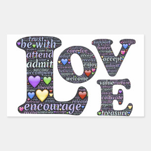 Woorden van Liefde Rechthoek Stickers