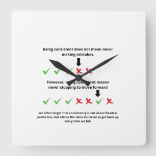 woorden van motivatie vierkante klok