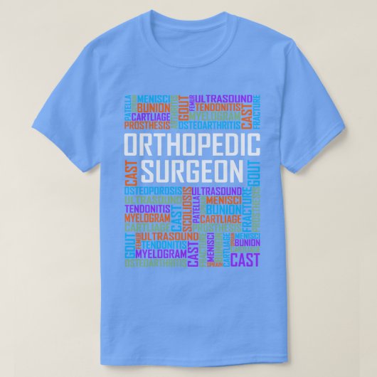 Woorden van orthopedische chirurg t-shirt (Design voorkant)