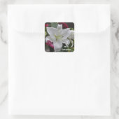 Woorden van sympathie van Janz White Lily Vierkante Sticker (Tas)