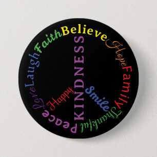 Woorden van Vriendelijkheid Vredessymbool Button