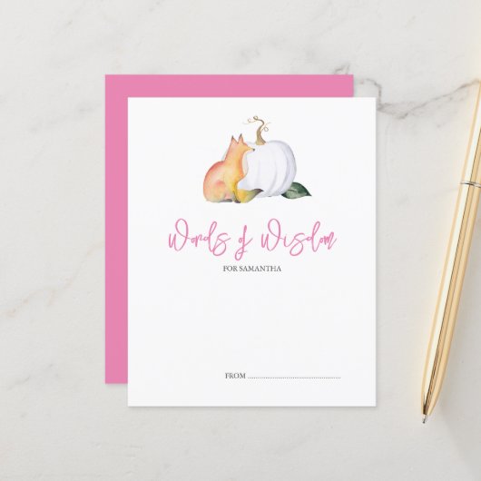 Woorden van Wijsheid Advies Herfst Pompoen Fox (Voorkant / Achterkant in situ)