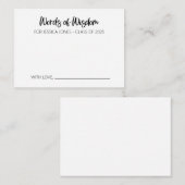 Woorden van Wijsheid Advies Kaart voor Afstuderen (Voorkant / Achterkant)