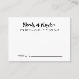 Woorden van Wijsheid Advies Kaart voor Afstuderen