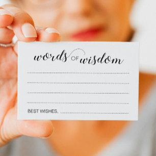 Woorden van Wijsheid Elegant Bruiloft Advies Kaart Visitekaartje