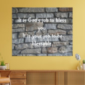 Woorden van Wijsheid "Gezegend zijn" op een Canvas Afdruk (Insitu (Woonkamer))