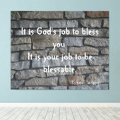 Woorden van Wijsheid "Gezegend zijn" op een Canvas Afdruk (Insitu (Houten vloer))