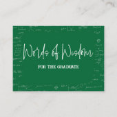 Woorden van wijsheid Groen wiskunde afstudeeradvie Informatiekaartje (Voorkant)