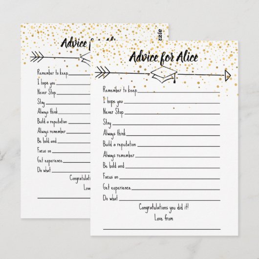 Woorden van Wijsheid Notitiekaarten voor Afgestude (Voorkant / Achterkant)