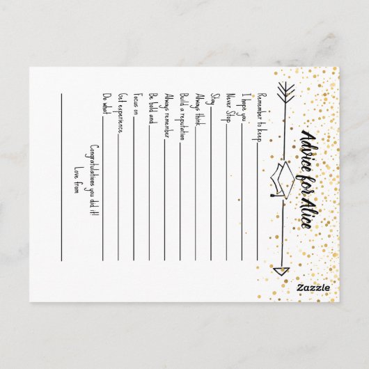 Woorden van Wijsheid Notitiekaarten voor Afgestude (Achterkant)