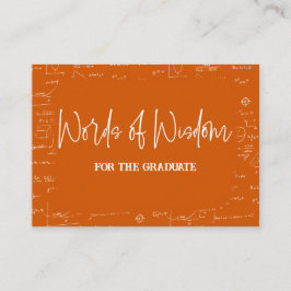 Woorden van Wijsheid Oranje Wiskunde Afstudeeradvi Informatiekaartje