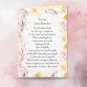 Woorden van wijsheid   Zorg goed voor jezelf Kaart