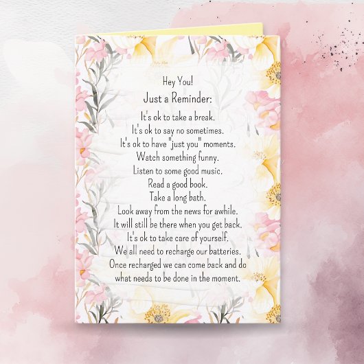 Woorden van wijsheid | Zorg goed voor jezelf Kaart