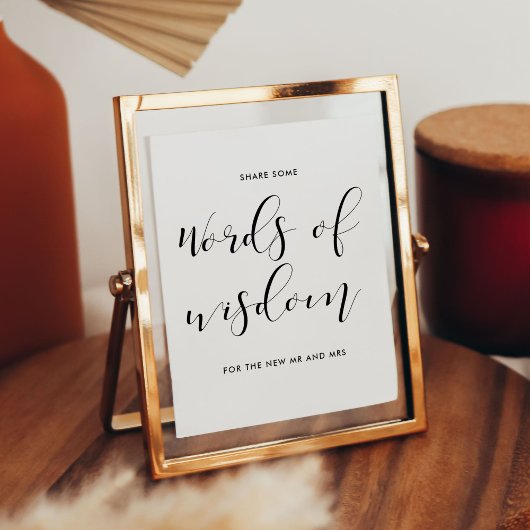 Woorden van wijsheids trouwbord poster