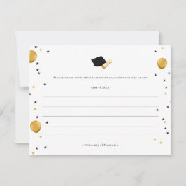 Woorden van wijsheidsadvies voor afgestudeerden/st notitiekaartje