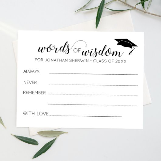 Woorden van Wisdom Afstudeerder Pet Afstuderen Adv