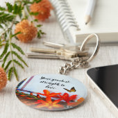 Woorden van Wisdom Button Sleutelhanger (Zijkant)