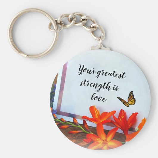 Woorden van Wisdom Button Sleutelhanger (Voorkant)