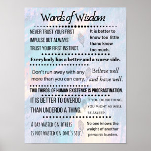Woorden van Wisdom citeert Poster