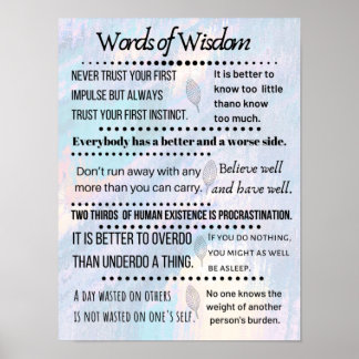 Woorden van Wisdom citeert Poster