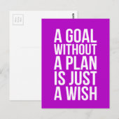 WOORDEN VAN WISDOM EEN DOEL ZONDER PLAN IS SLECHTS BRIEFKAART (Voorkant / Achterkant)