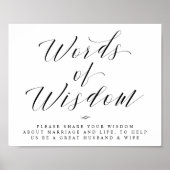 Woorden van Wisdom Elegant Calligraphy Wedding Sig Poster (Voorkant)