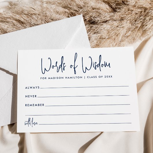 Woorden van Wisdom Navy Afstuderen Advies Kaarten