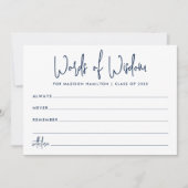 Woorden van Wisdom Navy Afstuderen Advies Kaarten (Voorkant)