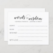 Woorden van Wisdom New Parents Advice Baby shower (Voorkant / Achterkant)