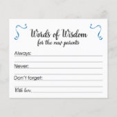 Woorden van Wisdom Ouderschap Advice Baby shower (Voorkant)